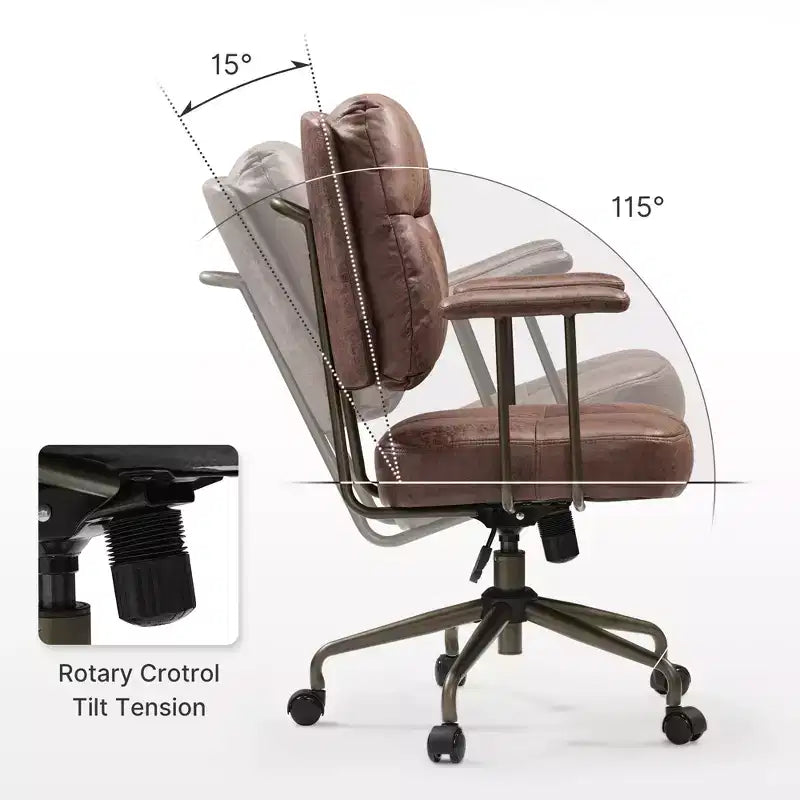 Chaise de bureau à domicile en imitation daim