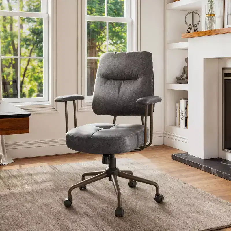 Chaise de bureau à domicile en imitation daim