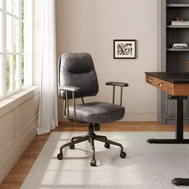 Chaise de bureau à domicile en imitation daim