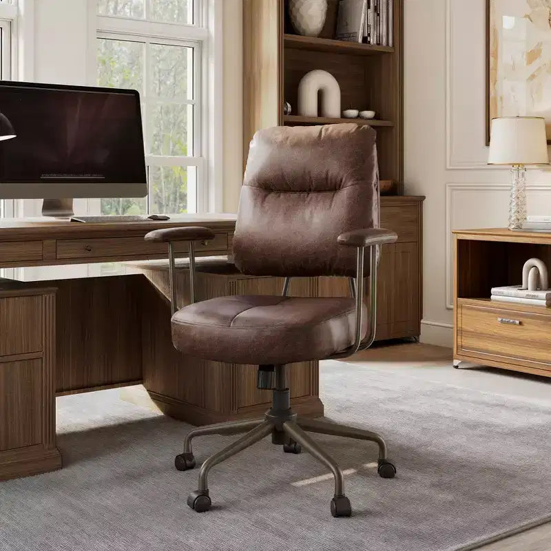Chaise de bureau à domicile en imitation daim