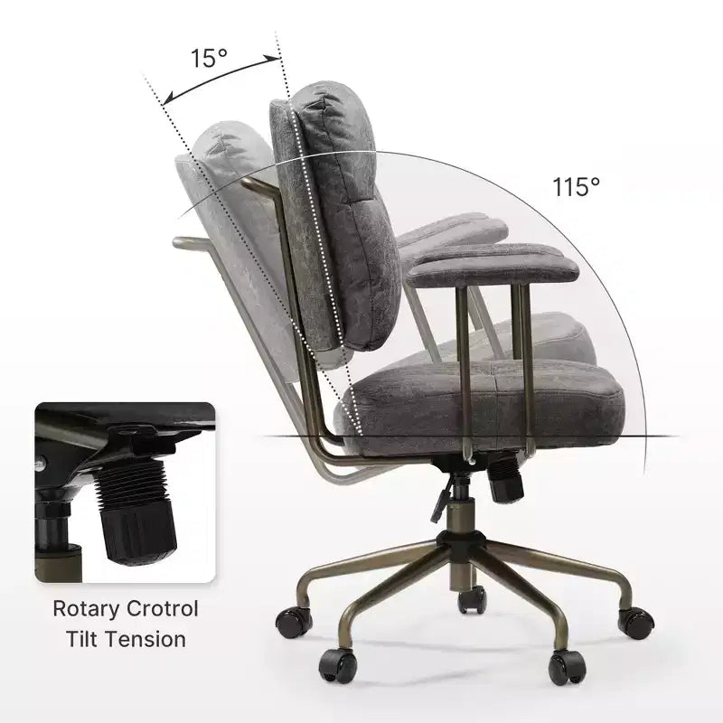 Chaise de bureau à domicile en imitation daim