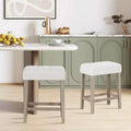 Lot de 2 tabourets de bar à hauteur de comptoir avec pieds en bois d’hévéa et repose-pieds, style moderne pour la maison