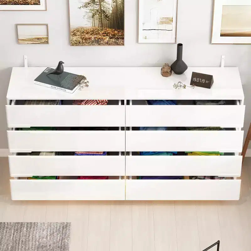 8 Drawer Dresser with Underlight High Gloss Finish Modern Chest of Drawers