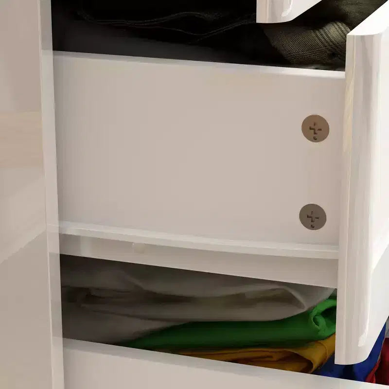 8 Drawer Dresser with Underlight High Gloss Finish Modern Chest of Drawers