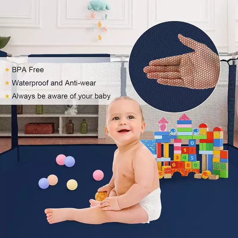 Parc pour bébé spacieux et sécurisé, portable, 50x50 à 4 panneaux
