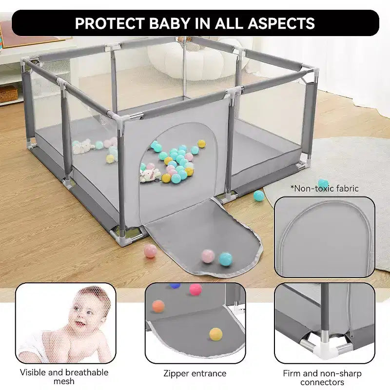 Parc pour bébé spacieux et sécurisé, portable, 50x50 à 4 panneaux