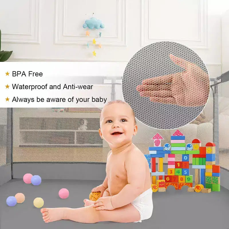 Parc pour bébé spacieux et sécurisé, portable, 50x50 à 4 panneaux