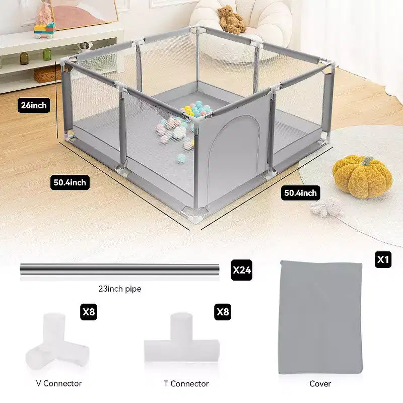Parc pour bébé spacieux et sécurisé, portable, 50x50 à 4 panneaux