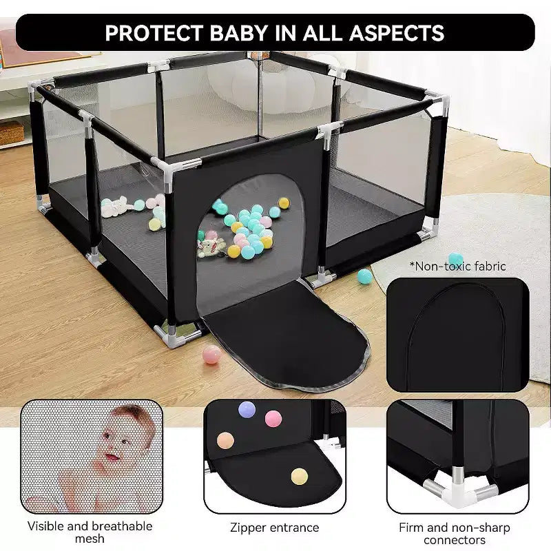 Parc pour bébé spacieux et sécurisé, portable, 50x50 à 4 panneaux