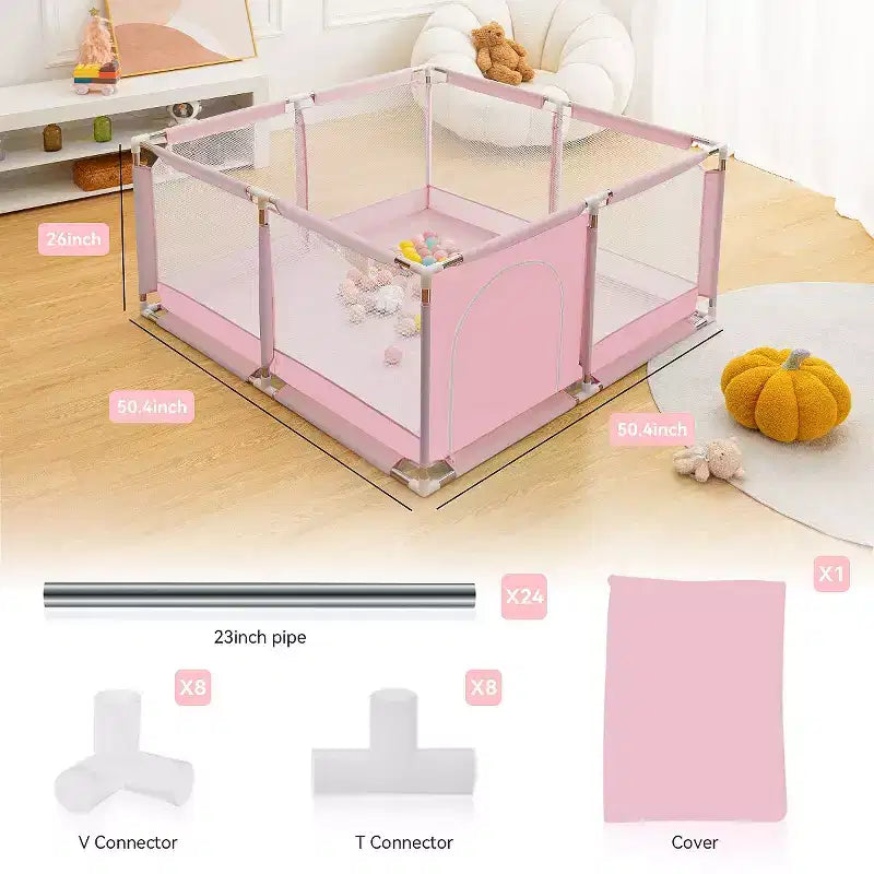 Parc pour bébé spacieux et sécurisé, portable, 50x50 à 4 panneaux