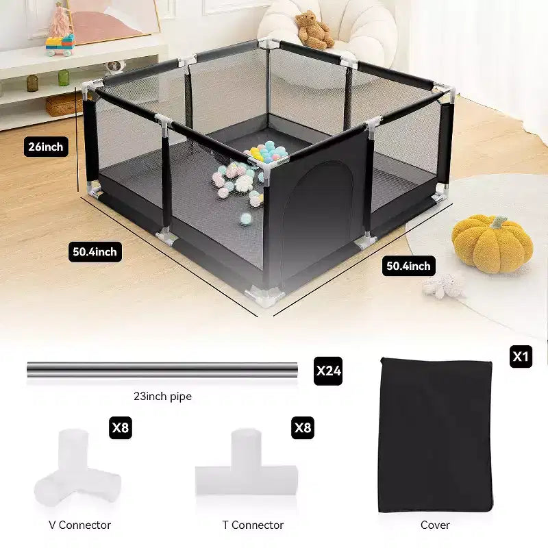 Parc pour bébé spacieux et sécurisé, portable, 50x50 à 4 panneaux