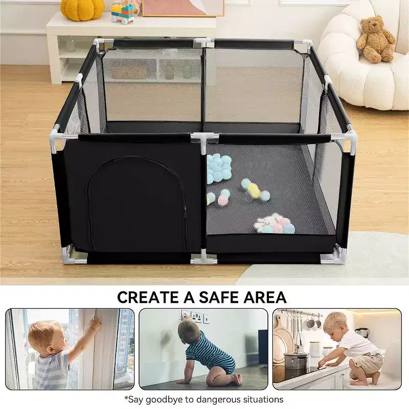 Parc pour bébé spacieux et sécurisé, portable, 50x50 à 4 panneaux