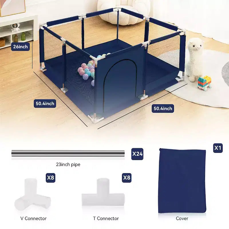 Parc pour bébé spacieux et sécurisé, portable, 50x50 à 4 panneaux