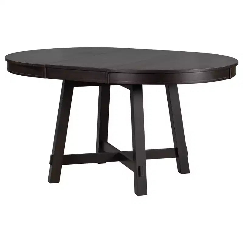 Table de salle à manger de style champêtre à 4 pieds avec base en X et rallonge de 16 pouces