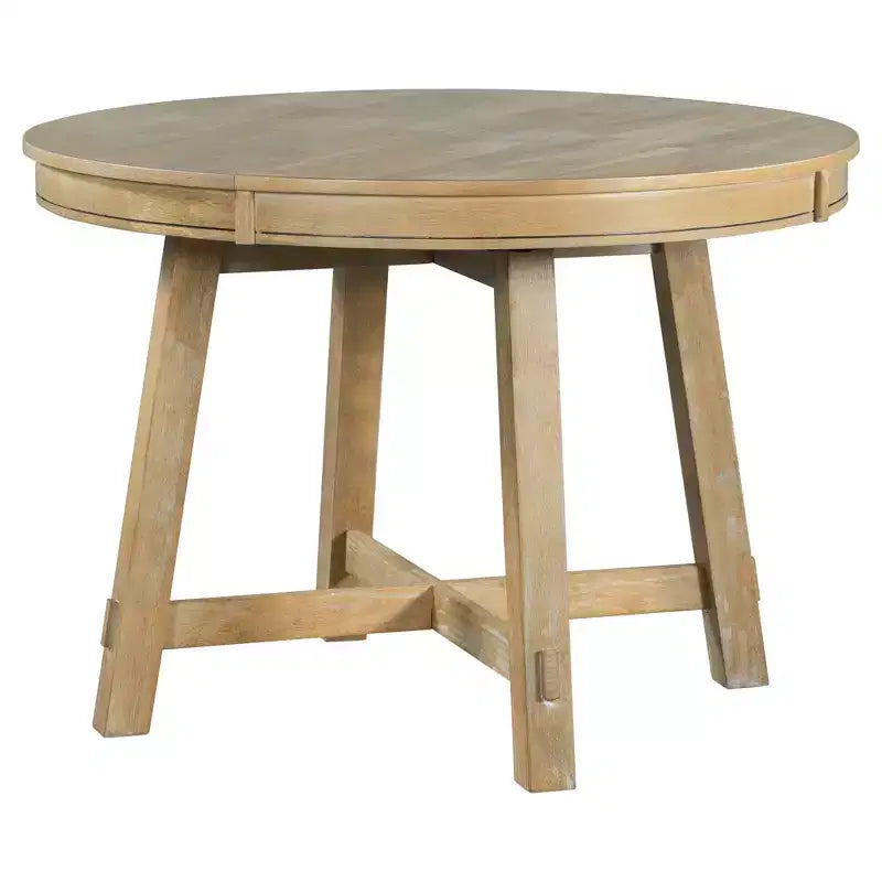 Table de salle à manger de style champêtre à 4 pieds avec base en X et rallonge de 16 pouces