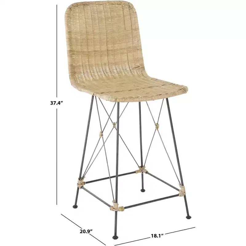 Tabouret de comptoir tressé (lot de 2)