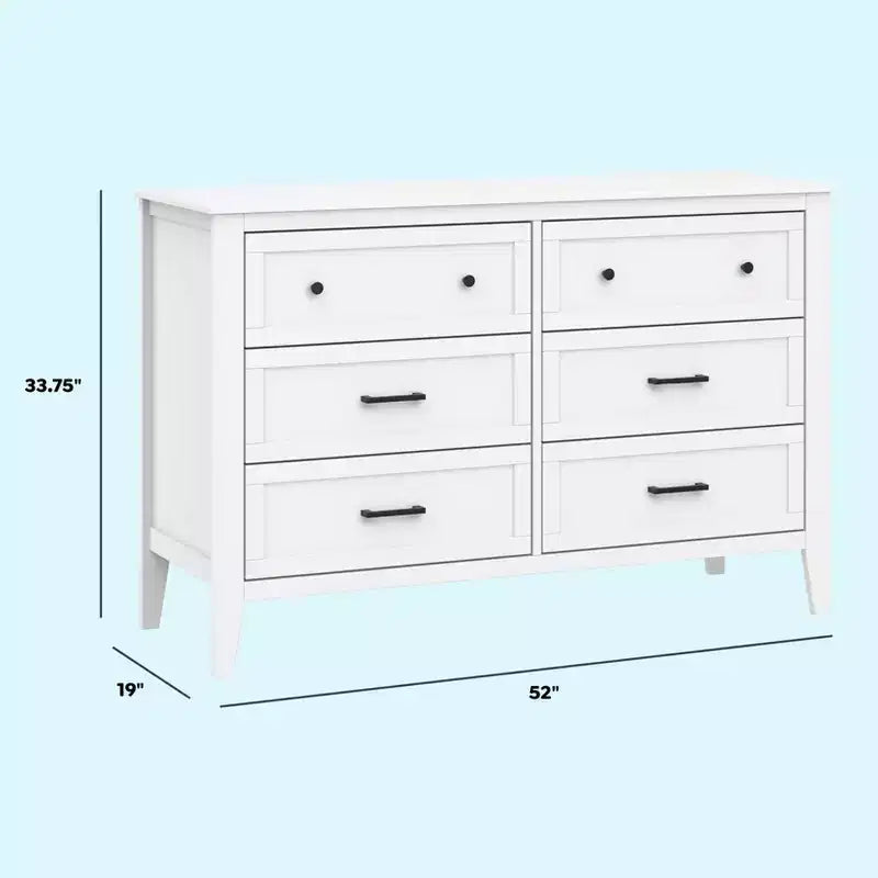 Kommode mit 6 Schubladen, stabiler Aufbewahrungsschrank aus Holz, moderne stilvolle Möbel fürs Schlafzimmer und den Kleiderschrank