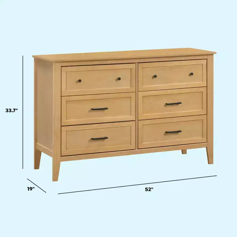 Kommode mit 6 Schubladen, stabiler Aufbewahrungsschrank aus Holz, moderne stilvolle Möbel fürs Schlafzimmer und den Kleiderschrank