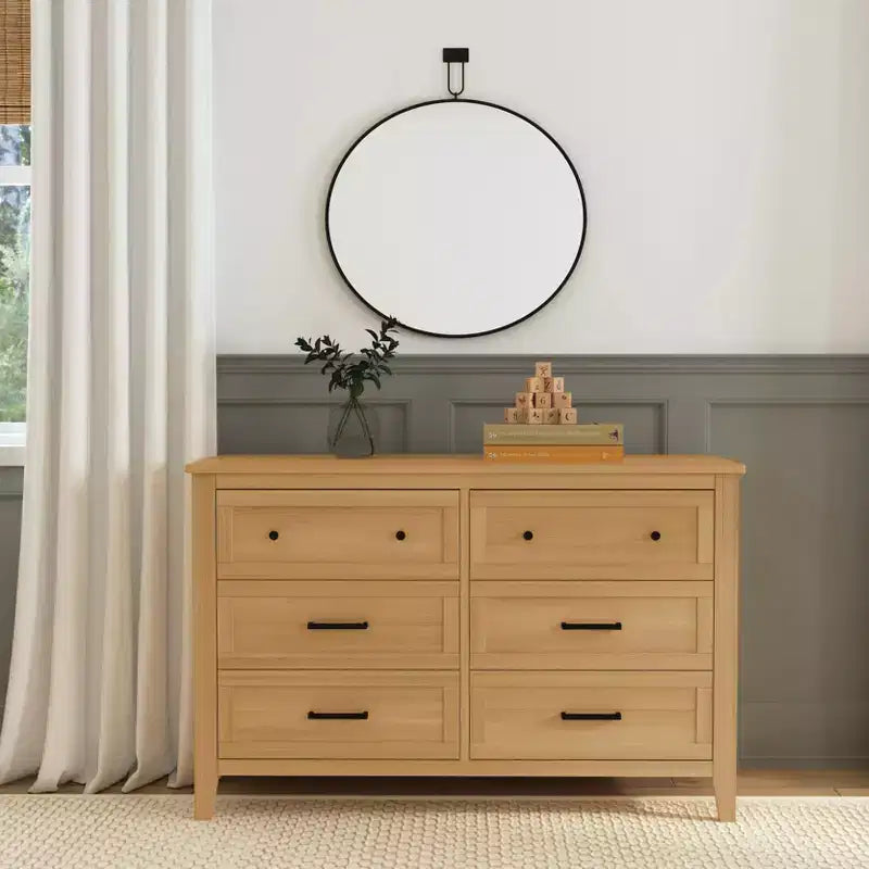 Kommode mit 6 Schubladen, stabiler Aufbewahrungsschrank aus Holz, moderne stilvolle Möbel fürs Schlafzimmer und den Kleiderschrank