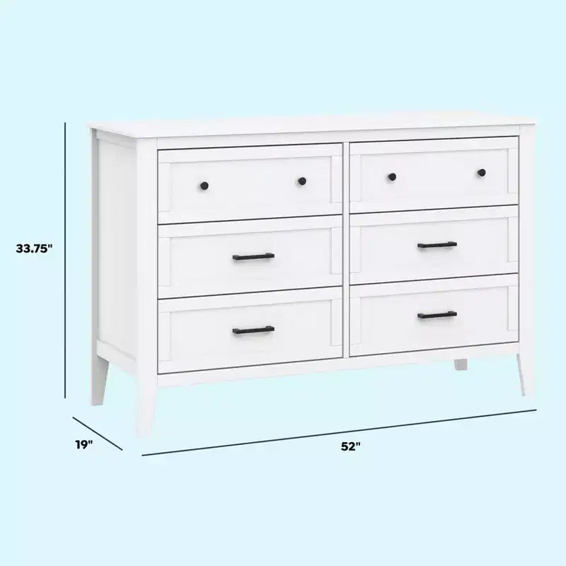 Kommode mit 6 Schubladen, stabiler Aufbewahrungsschrank aus Holz, moderne stilvolle Möbel fürs Schlafzimmer und den Kleiderschrank
