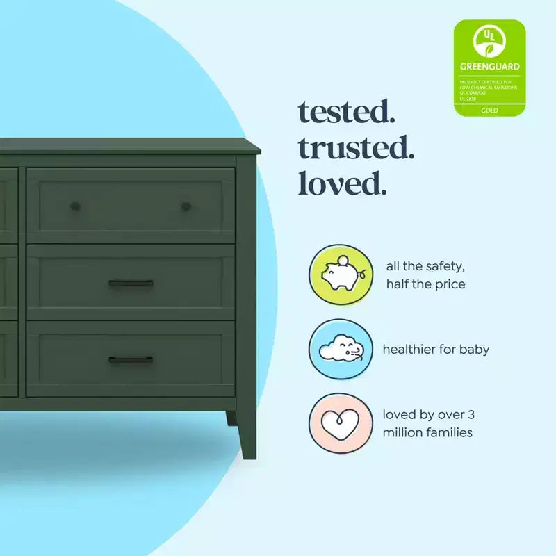 Commode à 6 tiroirs, meuble de rangement robuste en bois, mobilier moderne et élégant pour chambre et dressing