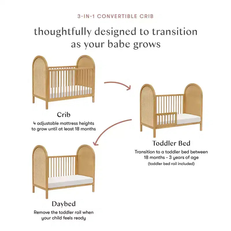 Cuna convertible 3 en 1 con kit de conversión a cama infantil