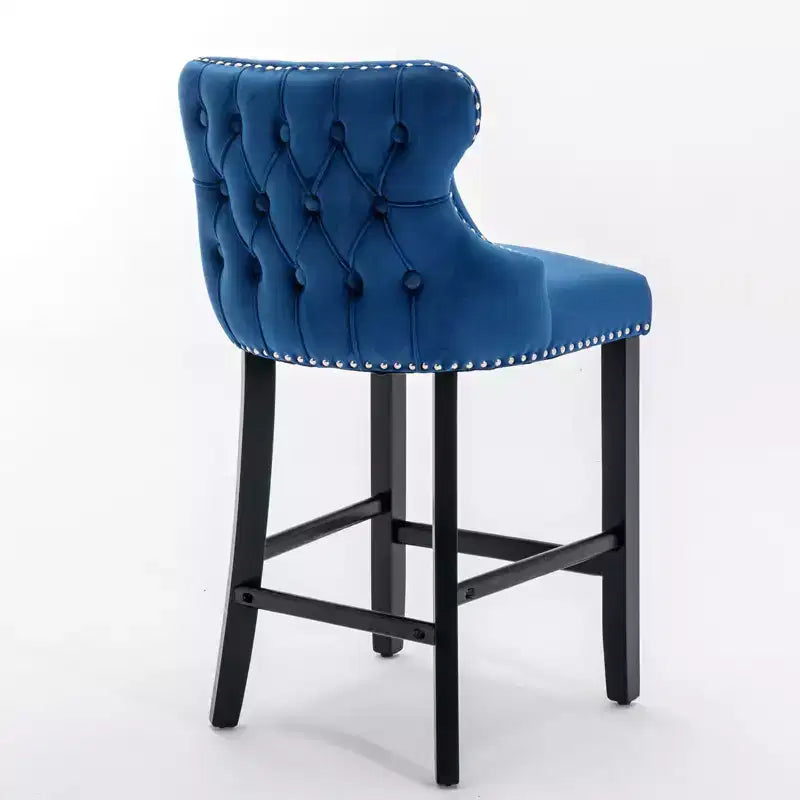 Modern Velvet Bar Stools Counter Height Set of 2, Wing-Back Counter Stools, Upholstered Dining Chairs for Kitchen, Cafe