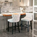 Modern Velvet Bar Stools Counter Height Set of 2, Wing-Back Counter Stools, Upholstered Dining Chairs for Kitchen, Cafe