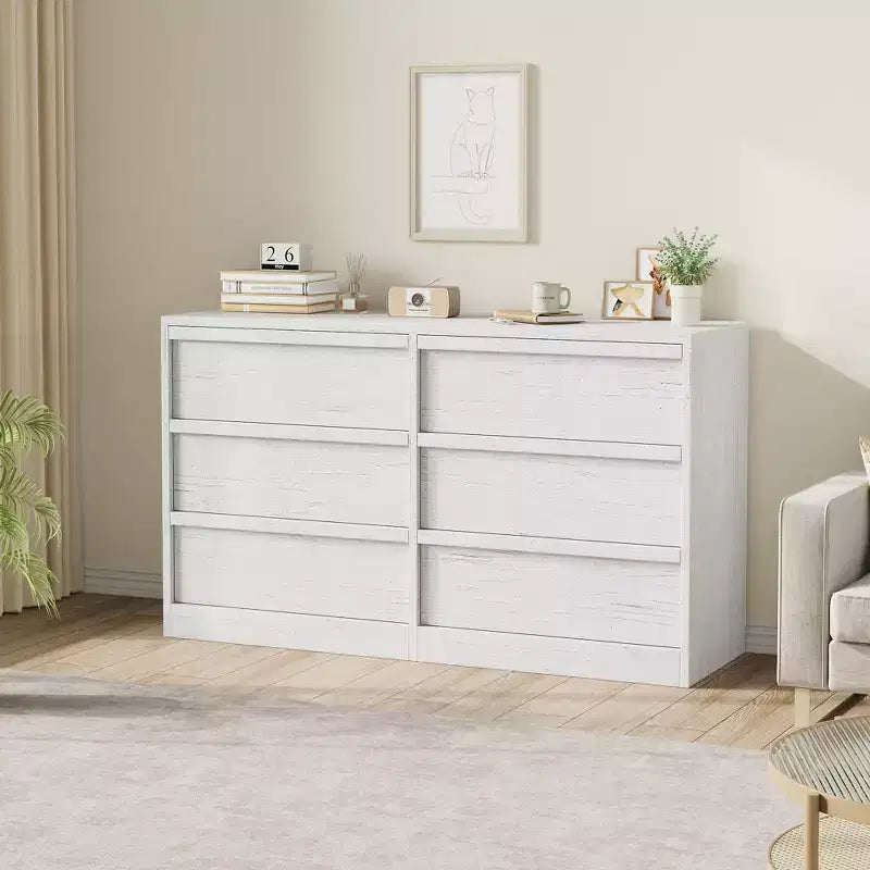 Commode en bois durable avec tiroirs et grand plateau, style scandinave, mobilier de chambre, pour salon ou couloir