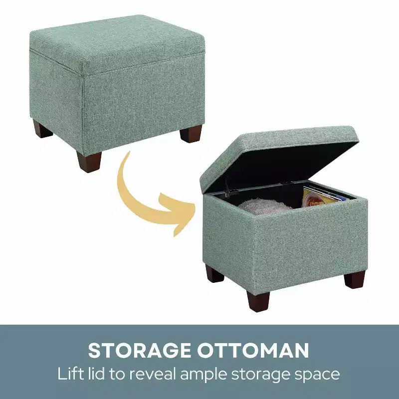 Pouf de rangement de grande capacité, banc de rangement élégant et repose-pieds compact pour chambre