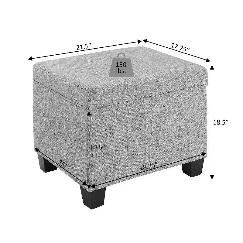 Pouf de rangement de grande capacité, banc de rangement élégant et repose-pieds compact pour chambre