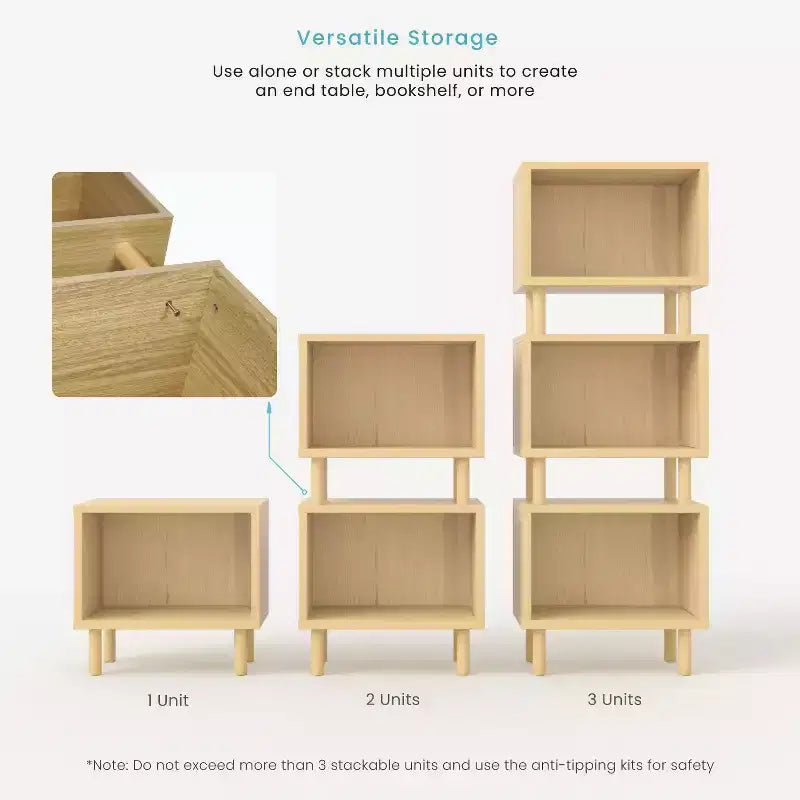 Table d’appoint de rangement empilable avec options de porte et d’étagère personnalisables