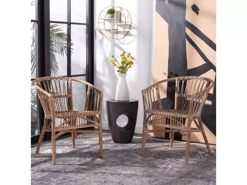 Lot de 2 fauteuils d'appoint en rotin