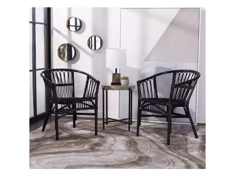 Lot de 2 fauteuils d'appoint en rotin