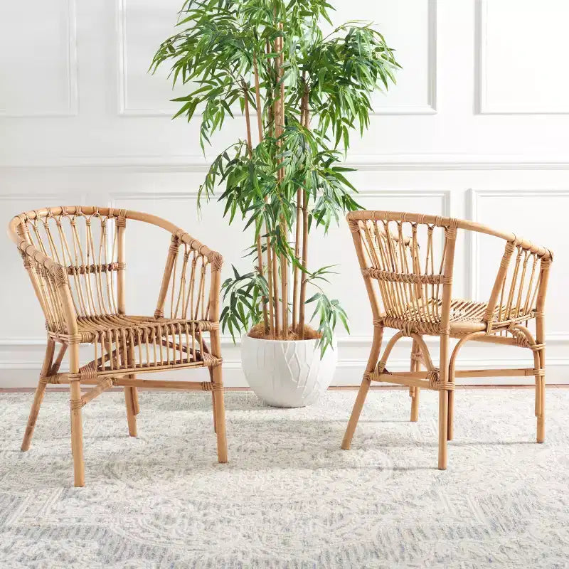 Rattan Accent Chair Set of 2