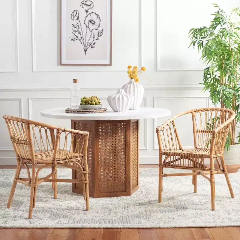 Lot de 2 fauteuils d'appoint en rotin