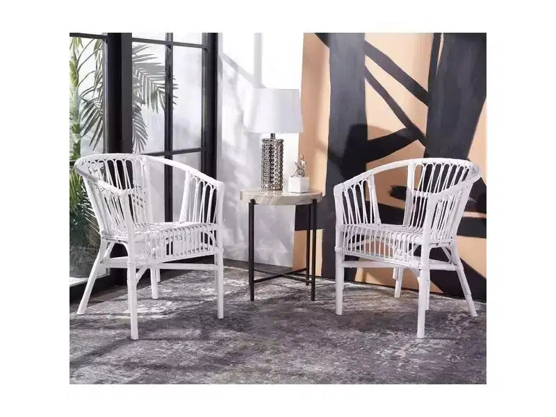 Lot de 2 fauteuils d'appoint en rotin