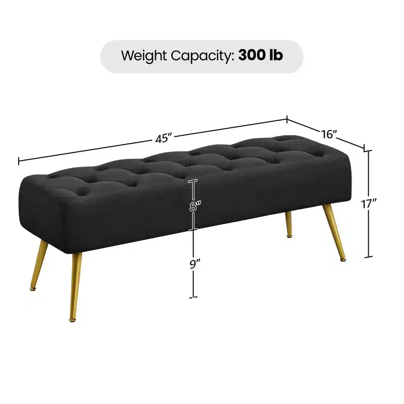 Banc repose-pieds rembourré moderne à capitonnage boutonné pour chambre