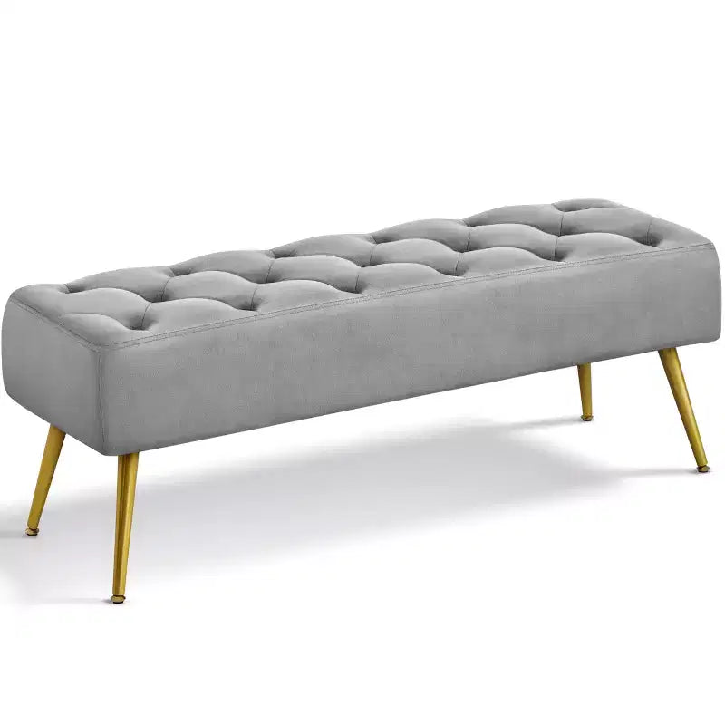 Banc repose-pieds rembourré moderne à capitonnage boutonné pour chambre