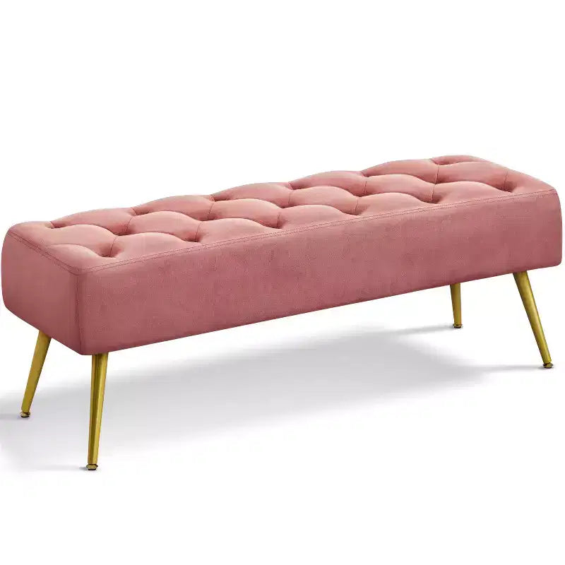 Banc repose-pieds rembourré moderne à capitonnage boutonné pour chambre