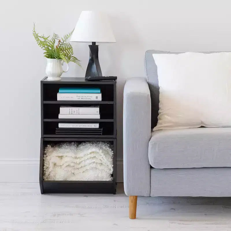 Modular Wood Stacking Storage Box with Shelf