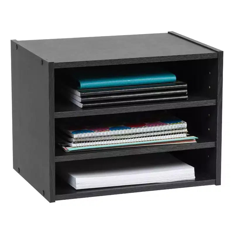 Modular Wood Stacking Storage Box with Shelf