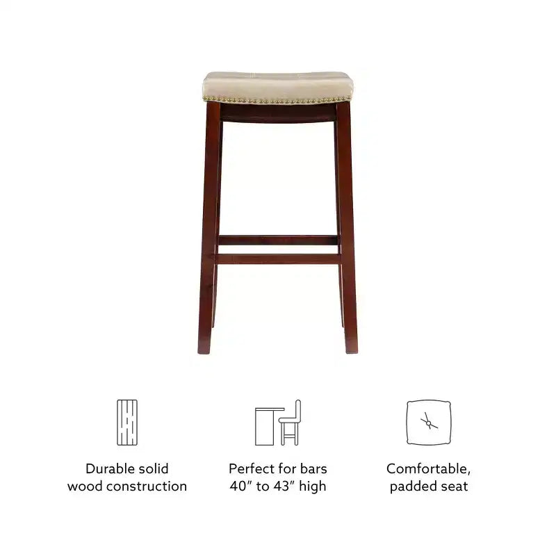 Juego de 2 taburetes de bar, modernos y de altura de mostrador, cómodos para isla de cocina y bar en casa