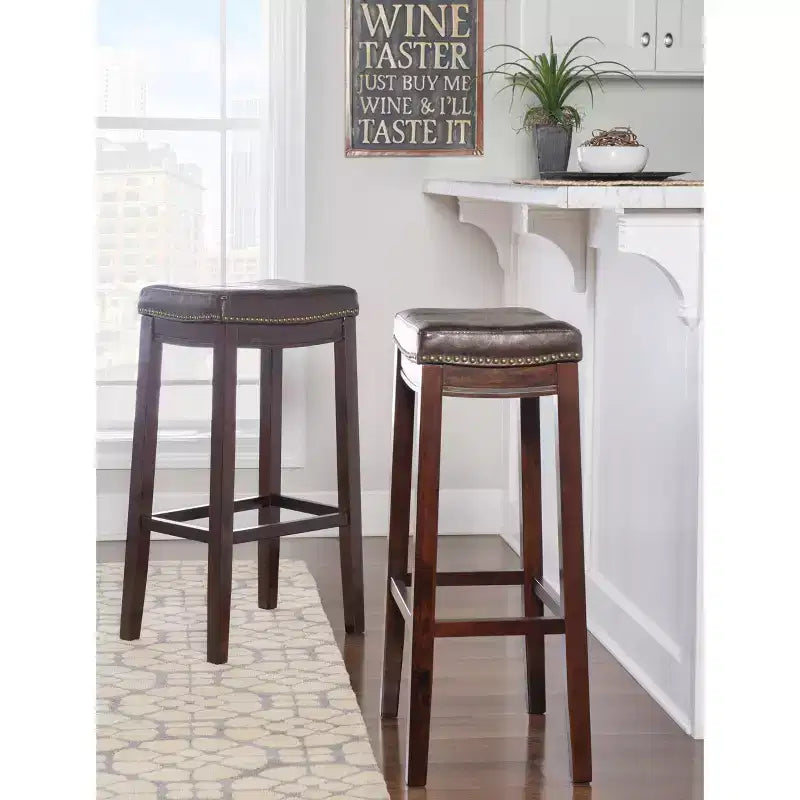 Juego de 2 taburetes de bar, modernos y de altura de mostrador, cómodos para isla de cocina y bar en casa